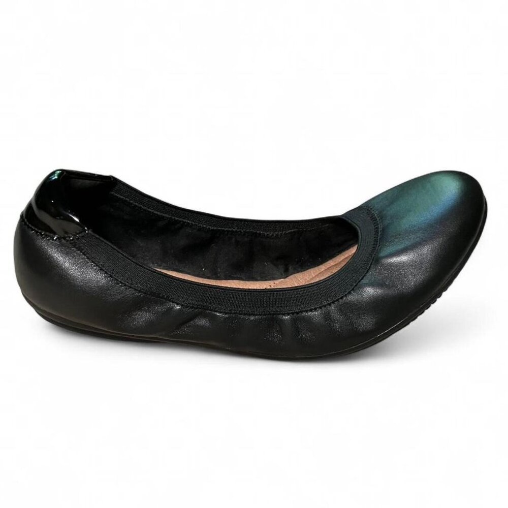 Lands' End Black Genuine Leather Ballet Flats - 9.5 B